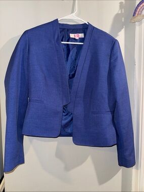 Women's Cobalt Blue Open-Front Blazer by 9 & Co.